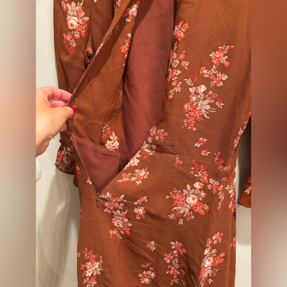 Reformation Brown Floral Mini Dress - Picture 10 of 13